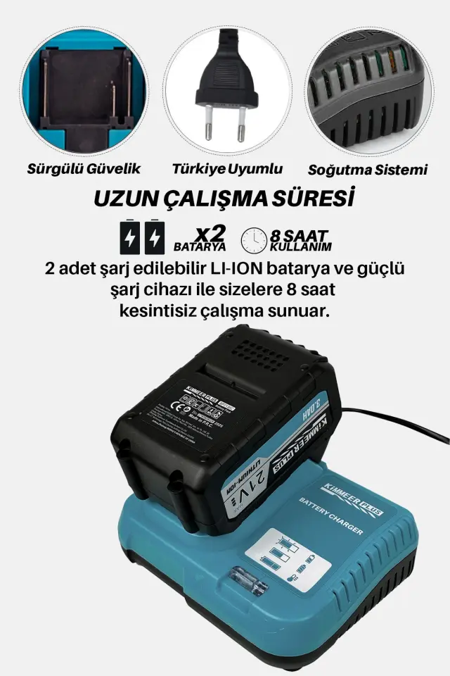 350 Nm Çift Akülü Somun Sıkma Makinesi Mavi