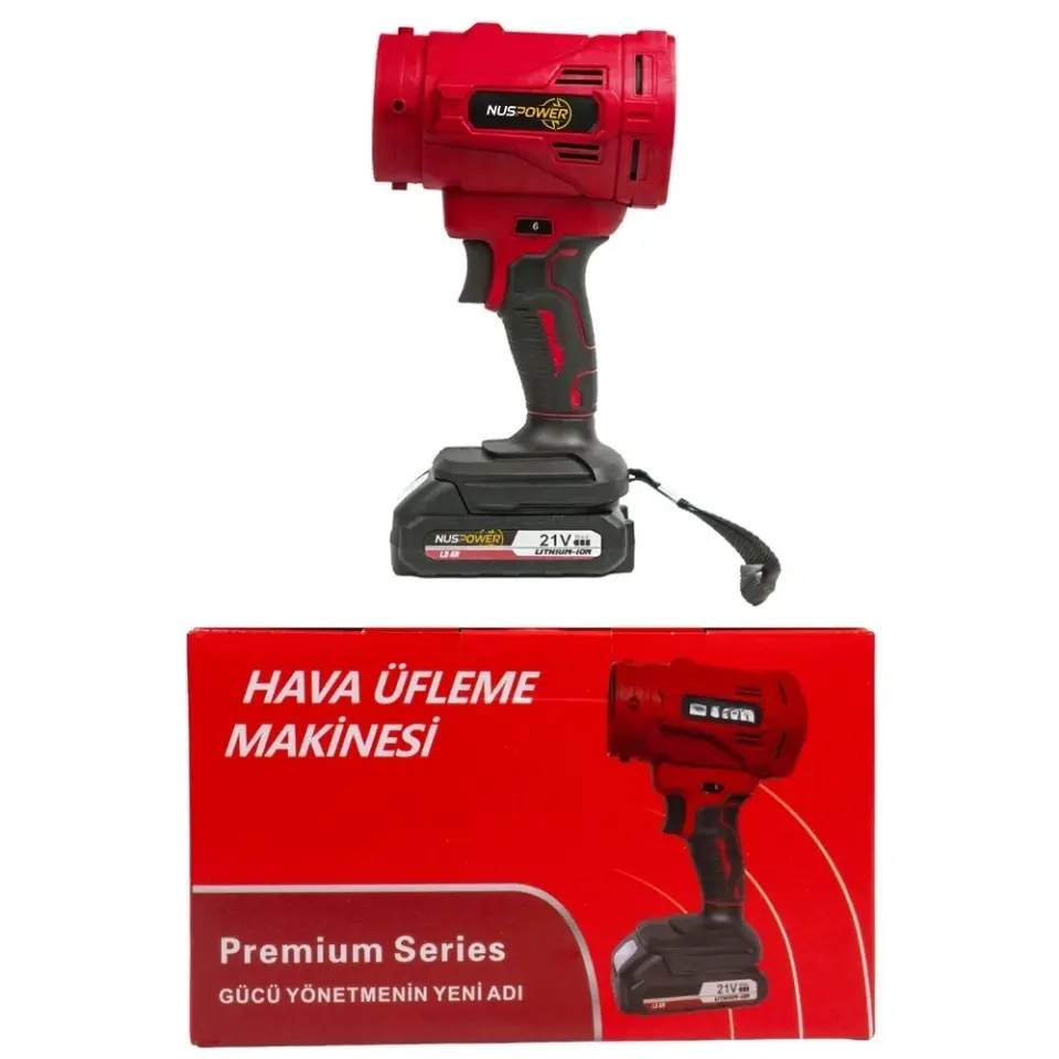 Kırmızı 21V Turbo Şarjlı Yaprak Üfleme Makinesi