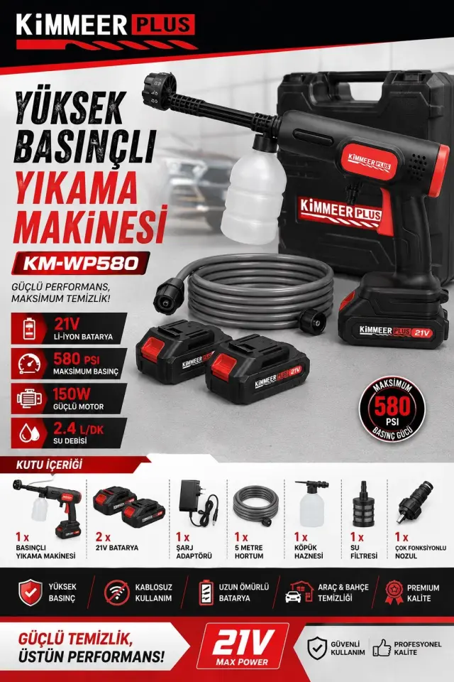 Akülü Araba Yıkama Makinesi