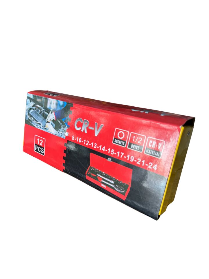 12 Parça Profesyonel Lokma Takımı - CR-V Malzeme, 1/2''