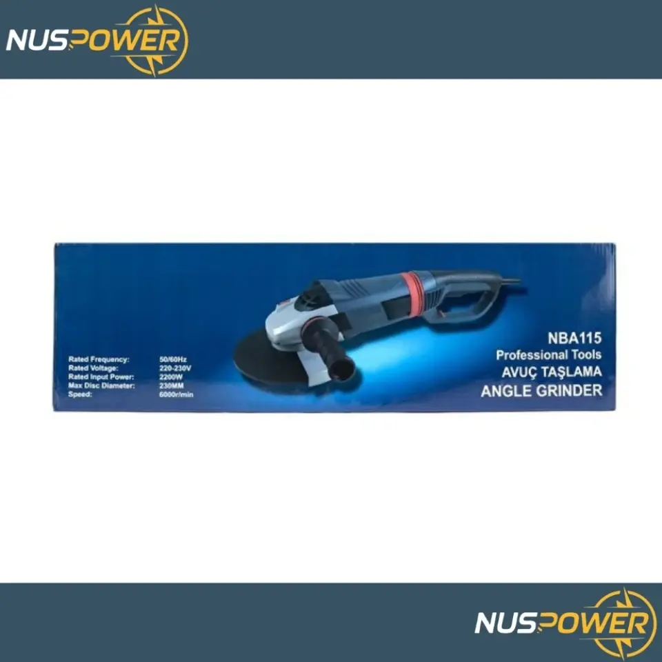 NusPower 230mm Profesyonel Döner Başlıklı Spiral Taşlama Makinesi