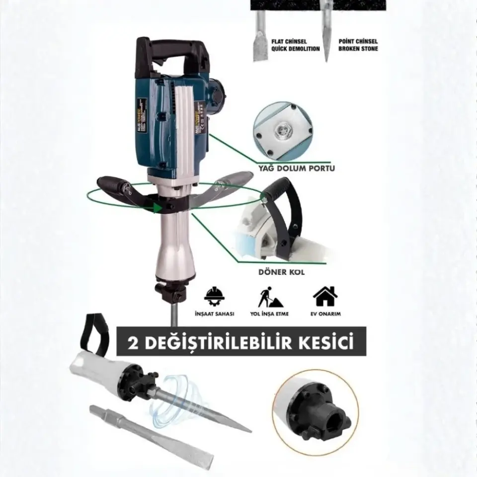 16 Kg 1800W Ağır Hizmet Yıkım Kırıcı