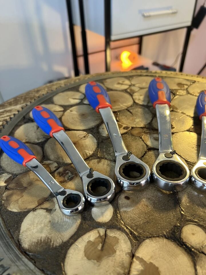 8-19 mm 7 Parça Çift Yönlü Cırcır Anahtar Seti