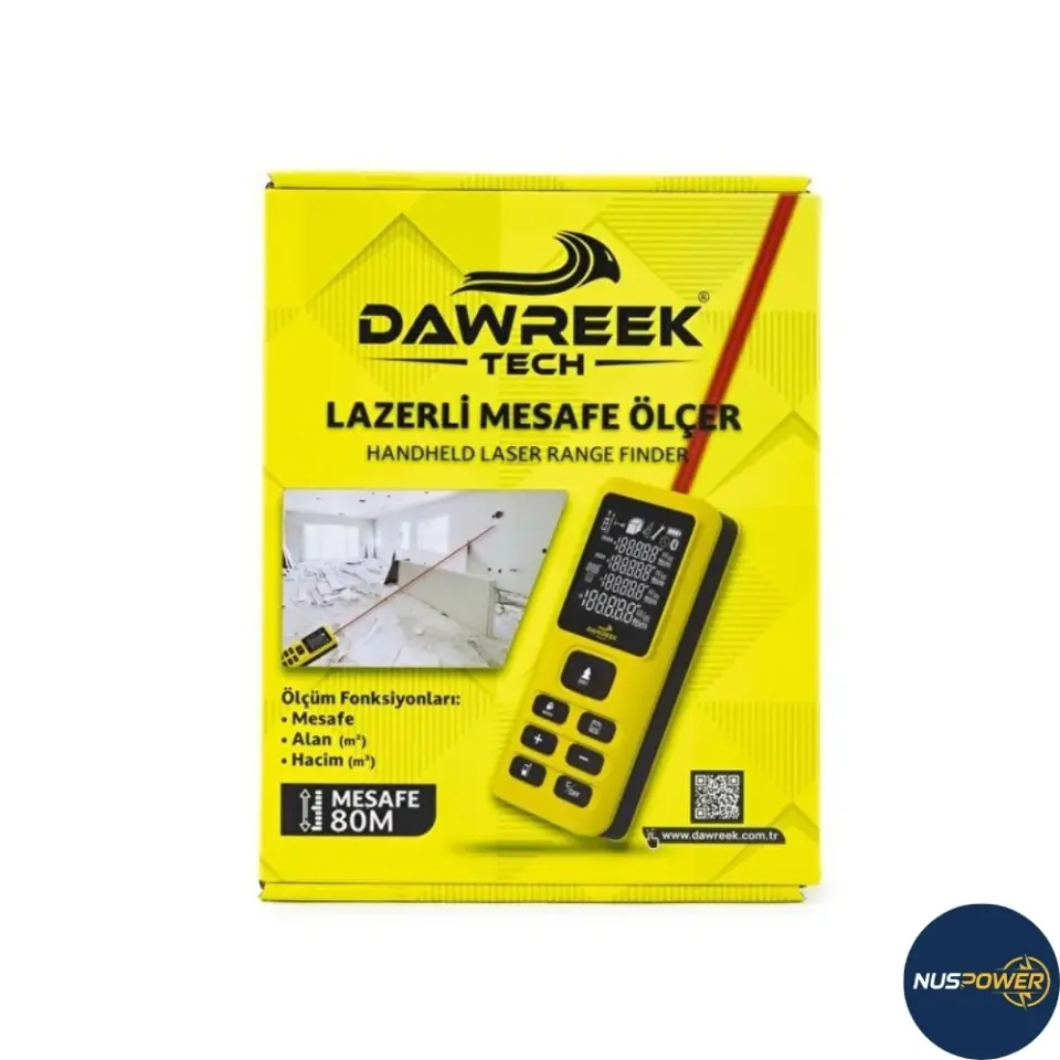 80 Metre Sarı Gövdeli Lazer Metre