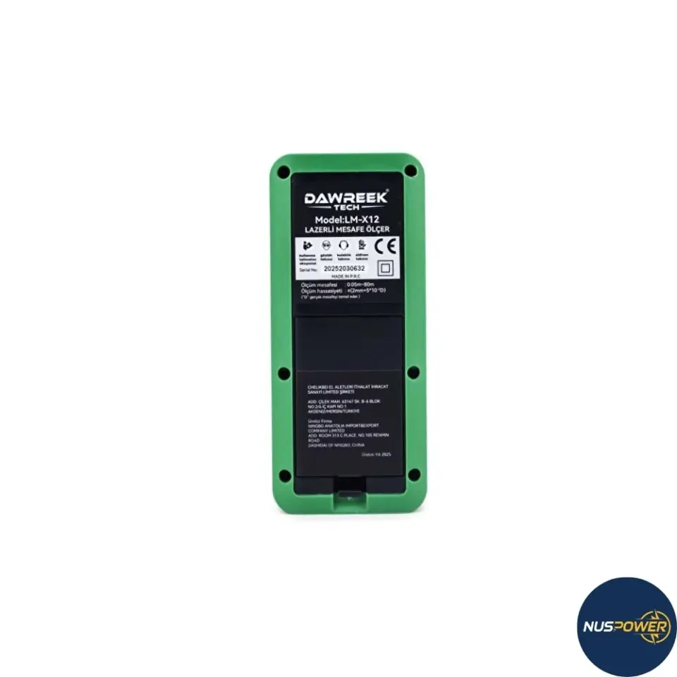 Nuspower 80 Metre Dijital Lazer Mesafe Ölçer - Yeşil