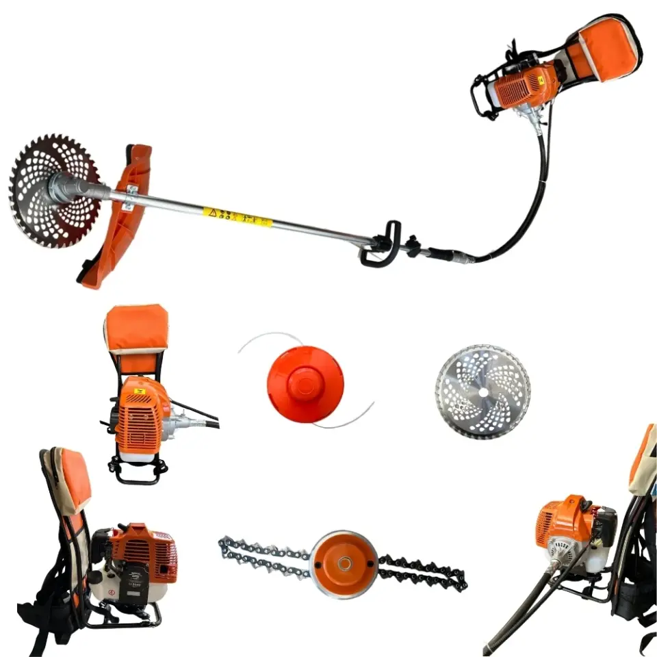 Çelik Piston Sırt Tipi Benzinli Motorlu Ot Çalı Tırpanı Çim Biçme Makinesi