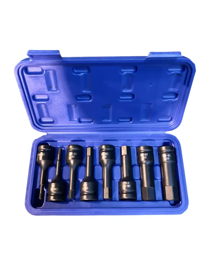 8'li Ağır Hizmet Tipi Havalı Hex Bits Soket Seti